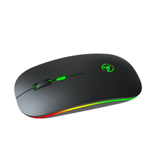 HXSJ T18 2.4GHZ 1600dpi สองโหมดเปล่งแสงเมาส์ไร้สาย USB + บลูทูธ 5.1 ชาร์จใหม่ได้