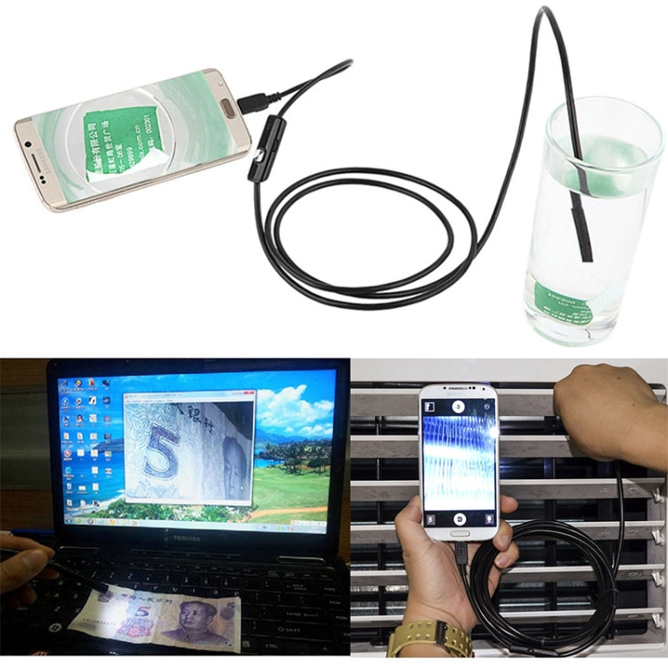 AN97 กล้องตรวจสอบท่องู Endoscope Micro USB กันน้ำสำหรับชิ้นส่วนของโทรศัพท์มือถือ Android ฟังก์ชั่น OTG พร้อมไฟ LED 6 ดวง, 5.5mm