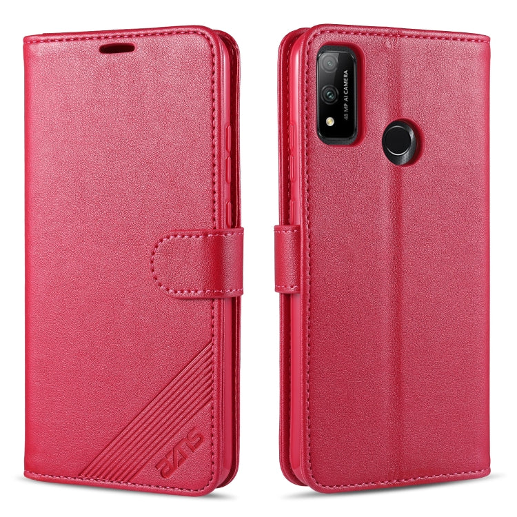 AZNS Sheepskin Texture ซองหนังพลิกแนวนอนพร้อมตัวยึดและช่องเสียบการ์ดและกระเป๋าสตางค์, For Xiaomi Redmi 9, For Huawei P Smart 2020