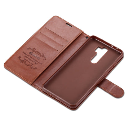 AZNS Sheepskin Texture ซองหนังพลิกแนวนอนพร้อมตัวยึดและช่องเสียบการ์ดและกระเป๋าสตางค์, For Xiaomi Redmi 9, For Huawei P Smart 2020