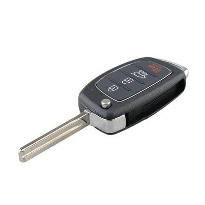 สำหรับ Hyundai 4 ปุ่มพับกุญแจรถพร้อมขอบโลหะ Solaris ix35 ix4 Santa, For Hyundai 4-button Solaris ix35 ix4