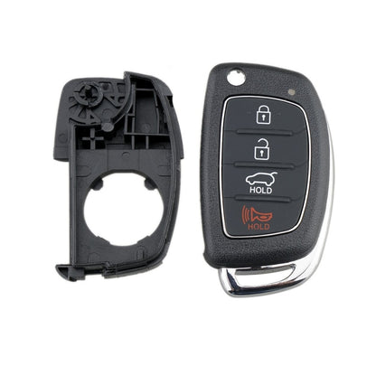 สำหรับ Hyundai 4 ปุ่มพับกุญแจรถพร้อมขอบโลหะ Solaris ix35 ix4 Santa, For Hyundai 4-button Solaris ix35 ix4