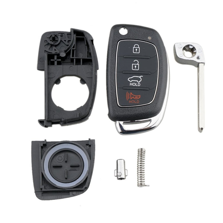 สำหรับ Hyundai 4 ปุ่มพับกุญแจรถพร้อมขอบโลหะ Solaris ix35 ix4 Santa, For Hyundai 4-button Solaris ix35 ix4