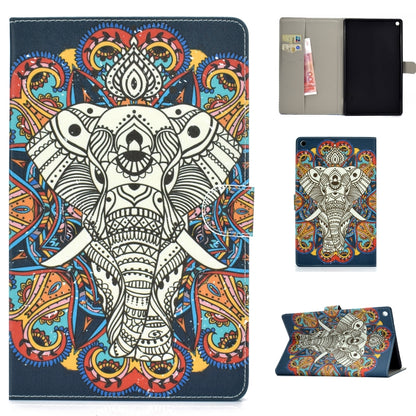 รูปแบบการวาดสีซองหนัง PU พลิกแนวนอนพร้อมตัวยึดและช่องเสียบการ์ด & ฟังก์ชั่นสลีป / ปลุก, For Samsung Galaxy Tab A 10.1 T580/T585 (2016), For Samsung Galaxy Tab S5e 10.5 T720 / T725, For Amazon Kindle Fire HD 8 2016/2017, For Amazon Kindle Fire HD 10 2017