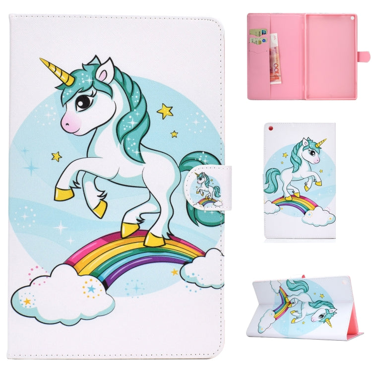 รูปแบบการวาดสีซองหนัง PU พลิกแนวนอนพร้อมตัวยึดและช่องเสียบการ์ด & ฟังก์ชั่นสลีป / ปลุก, For Samsung Galaxy Tab A 10.1 T580/T585 (2016), For Samsung Galaxy Tab S5e 10.5 T720 / T725, For Amazon Kindle Fire HD 8 2016/2017, For Amazon Kindle Fire HD 10 2017