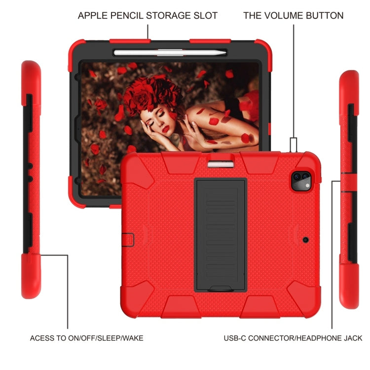 สำหรับ iPad Pro 12.9 (2018) / (2020) เคสซิลิโคนสองสีกันกระแทกพร้อมตัวยึด, For iPad Pro 12.9 (2018) / (2020)