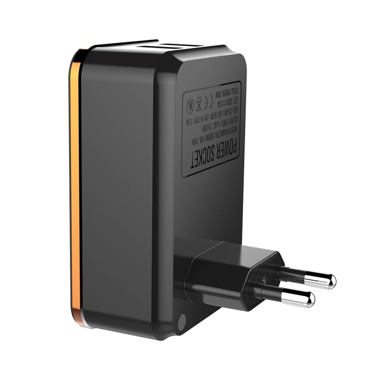 LDNIO SC1205 ซ็อกเก็ตการแปลงสากล + QC3.0 USB + อินเทอร์เฟซ USB เครื่องชาร์จเดินทางมัลติฟังก์ชั่เครื่องชาร์จโทรศัพท์มือถือ, ปลั๊ก EU