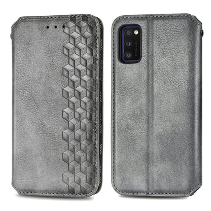 Cubic Grid Pressed ซองหนังแม่เหล็กพลิกแนวนอนพร้อมตัวยึดและช่องเสียบการ์ดและกระเป๋าสตางค์, For Samsung Galaxy A41, For Samsung Galaxy A71 5G