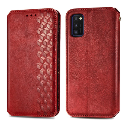Cubic Grid Pressed ซองหนังแม่เหล็กพลิกแนวนอนพร้อมตัวยึดและช่องเสียบการ์ดและกระเป๋าสตางค์, For Samsung Galaxy A41, For Samsung Galaxy A71 5G