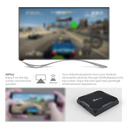 กล่องสมาร์ททีวี X96 สูงสุด + 4K พร้อมรีโมทคอนโทรล, Android 9.0, Amlogic S905X3 Quad-Core Cortex-A55,2GB + 16GB, รองรับ LAN, AV, 2.4G / 5G WiFi, USBx2, การ์ด TF,, EU Plug, UK Plug, AU Plug