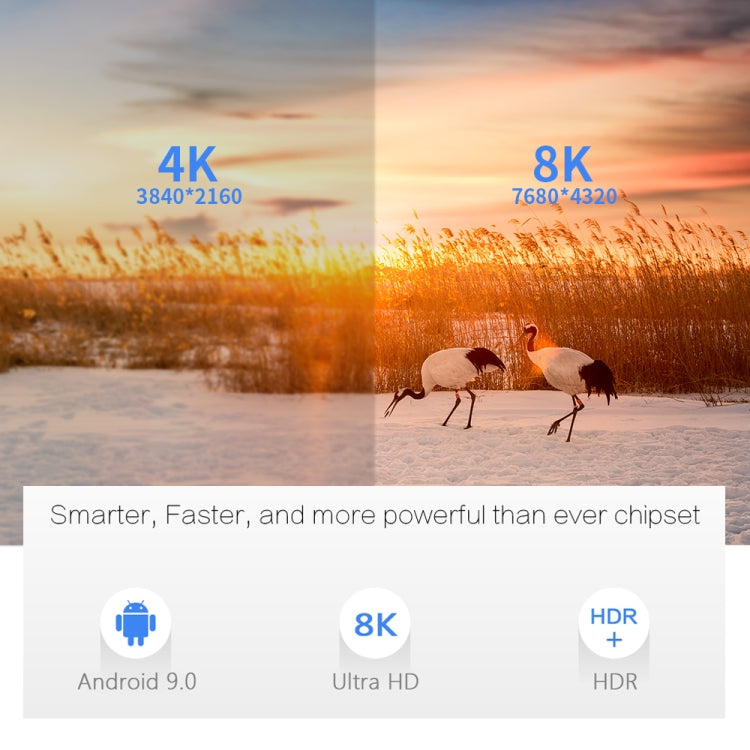กล่องสมาร์ททีวี X96 สูงสุด + 4K พร้อมรีโมทคอนโทรล, Android 9.0, Amlogic S905X3 Quad-Core Cortex-A55,2GB + 16GB, รองรับ LAN, AV, 2.4G / 5G WiFi, USBx2, การ์ด TF,, EU Plug, UK Plug, AU Plug