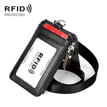 KB172 ผู้ถือบัตรหนัง RFID Antimagnetic Office Work Certificate Case Chest Card, KB172