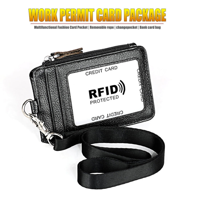 KB172 ผู้ถือบัตรหนัง RFID Antimagnetic Office Work Certificate Case Chest Card, KB172