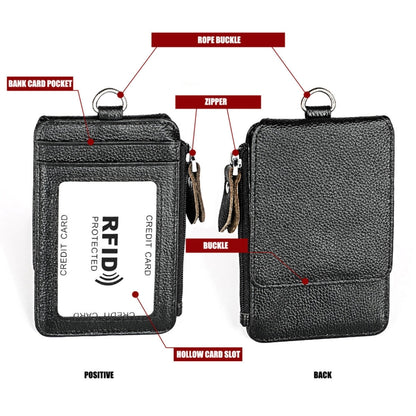 KB172 ผู้ถือบัตรหนัง RFID Antimagnetic Office Work Certificate Case Chest Card, KB172