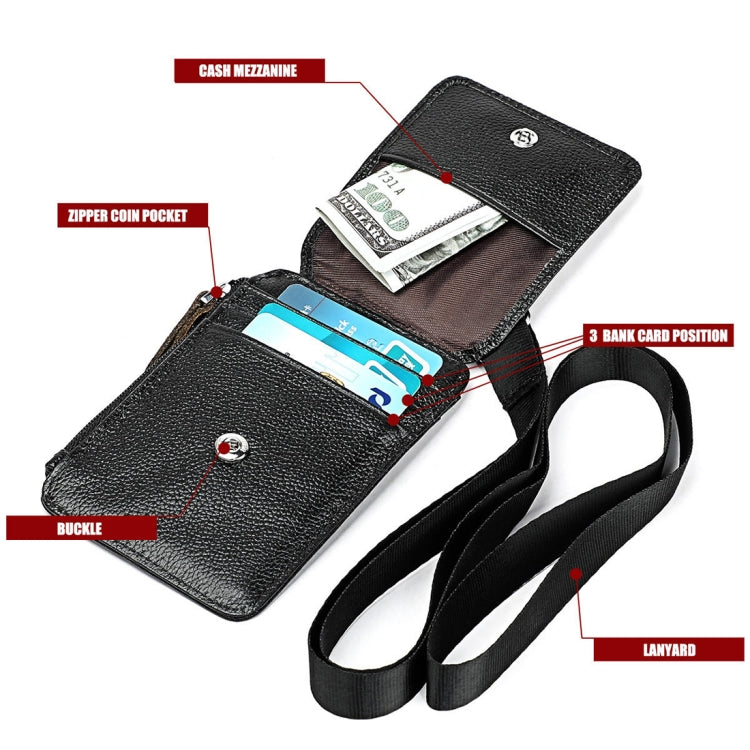 KB172 ผู้ถือบัตรหนัง RFID Antimagnetic Office Work Certificate Case Chest Card, KB172