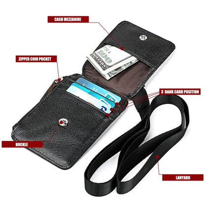 KB172 ผู้ถือบัตรหนัง RFID Antimagnetic Office Work Certificate Case Chest Card, KB172