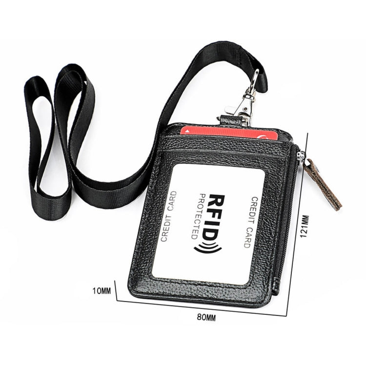 KB172 ผู้ถือบัตรหนัง RFID Antimagnetic Office Work Certificate Case Chest Card, KB172
