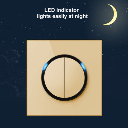 แผงสวิตช์กระจกนิรภัย LED แบบกลม 86 มม. กระจกทรงกลมสีทอง, One Open Dual Control, Two Billing Control, Two Open Dual Control, Three Billing Control, Three Open Dual Control, Four Billing Control, Four Open Dual Control, One Open Multiple Control         ...