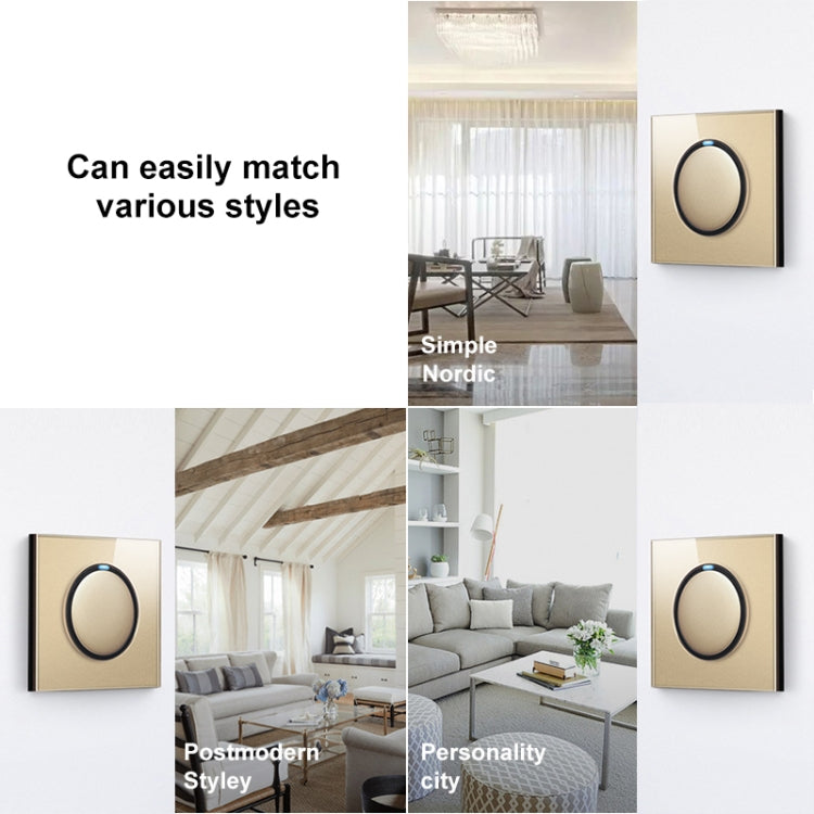 แผงสวิตช์กระจกนิรภัย LED แบบกลม 86 มม. กระจกทรงกลมสีทอง, One Open Dual Control, Two Billing Control, Two Open Dual Control, Three Billing Control, Three Open Dual Control, Four Billing Control, Four Open Dual Control, One Open Multiple Control         ...