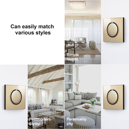 แผงสวิตช์กระจกนิรภัย LED แบบกลม 86 มม. กระจกทรงกลมสีทอง, One Open Dual Control, Two Billing Control, Two Open Dual Control, Three Billing Control, Three Open Dual Control, Four Billing Control, Four Open Dual Control, One Open Multiple Control         ...