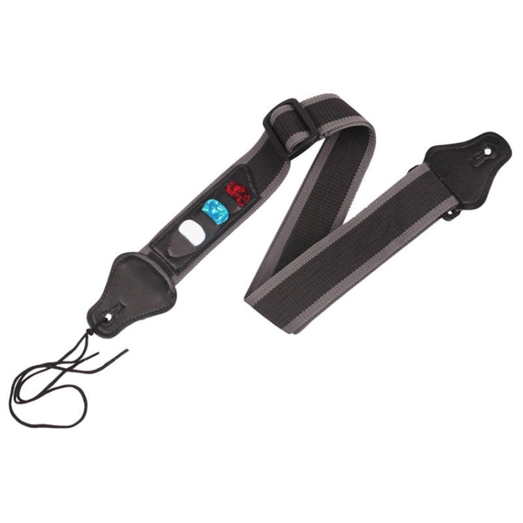สายกีต้าร์โปร่งไฟฟ้าพื้นบ้านพร้อม 3 หยิบ สีสุ่ม, Guitar Strap