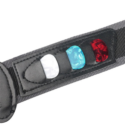 สายกีต้าร์โปร่งไฟฟ้าพื้นบ้านพร้อม 3 หยิบ สีสุ่ม, Guitar Strap