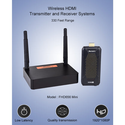 Measy FHD656 Mini 1080P HDMI 1.4 HD เครื่องส่งสัญญาณภาพและเสียงไร้สาย ตัวรับ Extender Transmission System, ระยะการส่ง: 100m,, US Plug, EU Plug, AU Plug, UK Plug