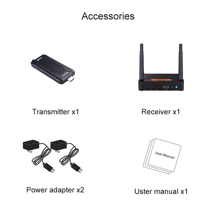 Measy FHD656 Mini 1080P HDMI 1.4 HD เครื่องส่งสัญญาณภาพและเสียงไร้สาย ตัวรับ Extender Transmission System, ระยะการส่ง: 100m,, US Plug, EU Plug, AU Plug, UK Plug