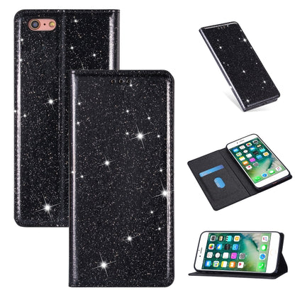 ซองหนังพลิกแนวนอนแม่เหล็กบางเฉียบแวววาวพร้อมตัวยึดและช่องเสียบการ์ด, For iPhone 6 Plus, For iPhone 8 / 7, For iPhone 8 Plus / 7 Plus, For iPhone 11, For iPhone 11 Pro, For iPhone 11 Pro Max, For iPhone X / XS, For iPhone XS Max