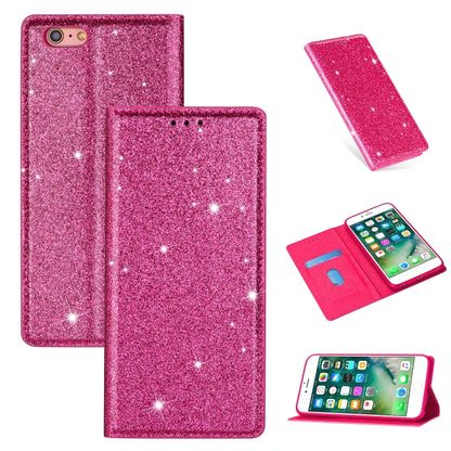 ซองหนังพลิกแนวนอนแม่เหล็กบางเฉียบแวววาวพร้อมตัวยึดและช่องเสียบการ์ด, For iPhone 6 Plus, For iPhone 8 / 7, For iPhone 8 Plus / 7 Plus, For iPhone 11, For iPhone 11 Pro, For iPhone 11 Pro Max, For iPhone X / XS, For iPhone XS Max