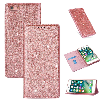 ซองหนังพลิกแนวนอนแม่เหล็กบางเฉียบแวววาวพร้อมตัวยึดและช่องเสียบการ์ด, For iPhone 6 Plus, For iPhone 8 / 7, For iPhone 8 Plus / 7 Plus, For iPhone 11, For iPhone 11 Pro, For iPhone 11 Pro Max, For iPhone X / XS, For iPhone XS Max