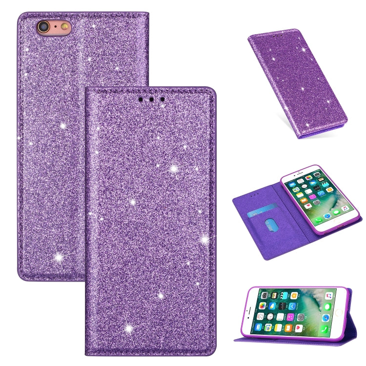 ซองหนังพลิกแนวนอนแม่เหล็กบางเฉียบแวววาวพร้อมตัวยึดและช่องเสียบการ์ด, For iPhone 6 Plus, For iPhone 8 / 7, For iPhone 8 Plus / 7 Plus, For iPhone 11, For iPhone 11 Pro, For iPhone 11 Pro Max, For iPhone X / XS, For iPhone XS Max