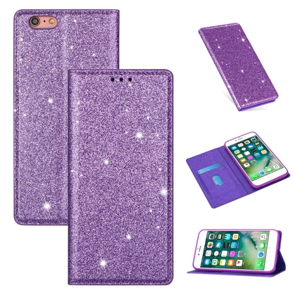 ซองหนังพลิกแนวนอนแม่เหล็กบางเฉียบแวววาวพร้อมตัวยึดและช่องเสียบการ์ด, For iPhone 6 Plus, For iPhone 8 / 7, For iPhone 8 Plus / 7 Plus, For iPhone 11, For iPhone 11 Pro, For iPhone 11 Pro Max, For iPhone X / XS, For iPhone XS Max