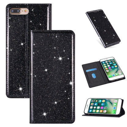 ซองหนังพลิกแนวนอนแม่เหล็กบางเฉียบแวววาวพร้อมตัวยึดและช่องเสียบการ์ด, For iPhone 6 Plus, For iPhone 8 / 7, For iPhone 8 Plus / 7 Plus, For iPhone 11, For iPhone 11 Pro, For iPhone 11 Pro Max, For iPhone X / XS, For iPhone XS Max