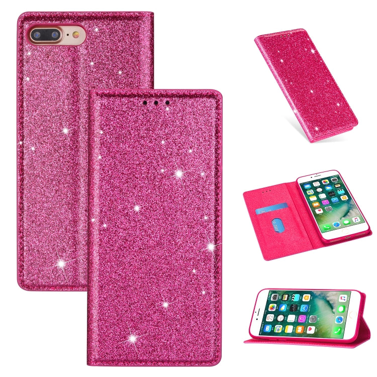 ซองหนังพลิกแนวนอนแม่เหล็กบางเฉียบแวววาวพร้อมตัวยึดและช่องเสียบการ์ด, For iPhone 6 Plus, For iPhone 8 / 7, For iPhone 8 Plus / 7 Plus, For iPhone 11, For iPhone 11 Pro, For iPhone 11 Pro Max, For iPhone X / XS, For iPhone XS Max