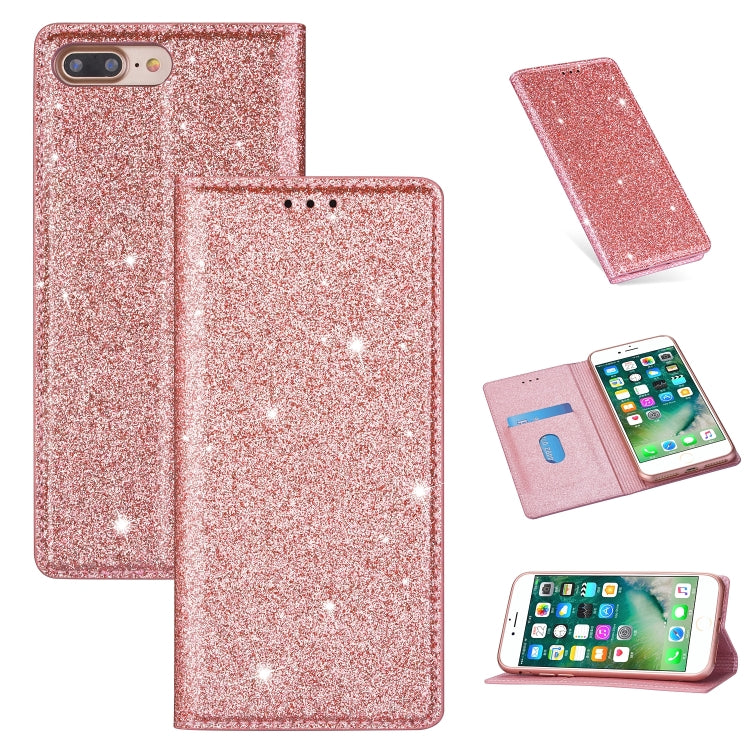 ซองหนังพลิกแนวนอนแม่เหล็กบางเฉียบแวววาวพร้อมตัวยึดและช่องเสียบการ์ด, For iPhone 6 Plus, For iPhone 8 / 7, For iPhone 8 Plus / 7 Plus, For iPhone 11, For iPhone 11 Pro, For iPhone 11 Pro Max, For iPhone X / XS, For iPhone XS Max