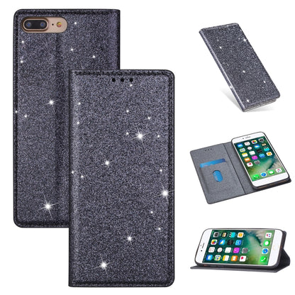ซองหนังพลิกแนวนอนแม่เหล็กบางเฉียบแวววาวพร้อมตัวยึดและช่องเสียบการ์ด, For iPhone 6 Plus, For iPhone 8 / 7, For iPhone 8 Plus / 7 Plus, For iPhone 11, For iPhone 11 Pro, For iPhone 11 Pro Max, For iPhone X / XS, For iPhone XS Max