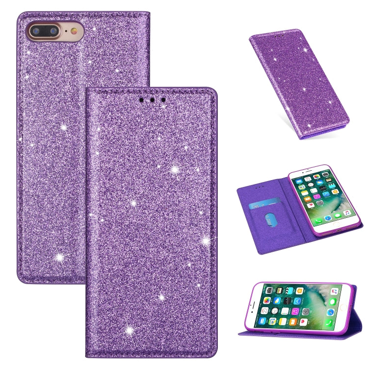 ซองหนังพลิกแนวนอนแม่เหล็กบางเฉียบแวววาวพร้อมตัวยึดและช่องเสียบการ์ด, For iPhone 6 Plus, For iPhone 8 / 7, For iPhone 8 Plus / 7 Plus, For iPhone 11, For iPhone 11 Pro, For iPhone 11 Pro Max, For iPhone X / XS, For iPhone XS Max