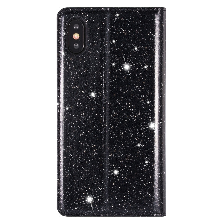 ซองหนังพลิกแนวนอนแม่เหล็กบางเฉียบแวววาวพร้อมตัวยึดและช่องเสียบการ์ด, For iPhone XR