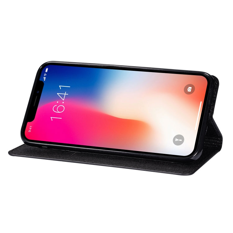 ซองหนังพลิกแนวนอนแม่เหล็กบางเฉียบแวววาวพร้อมตัวยึดและช่องเสียบการ์ด, For iPhone XR