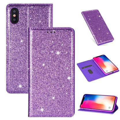 ซองหนังพลิกแนวนอนแม่เหล็กบางเฉียบแวววาวพร้อมตัวยึดและช่องเสียบการ์ด, For iPhone XR