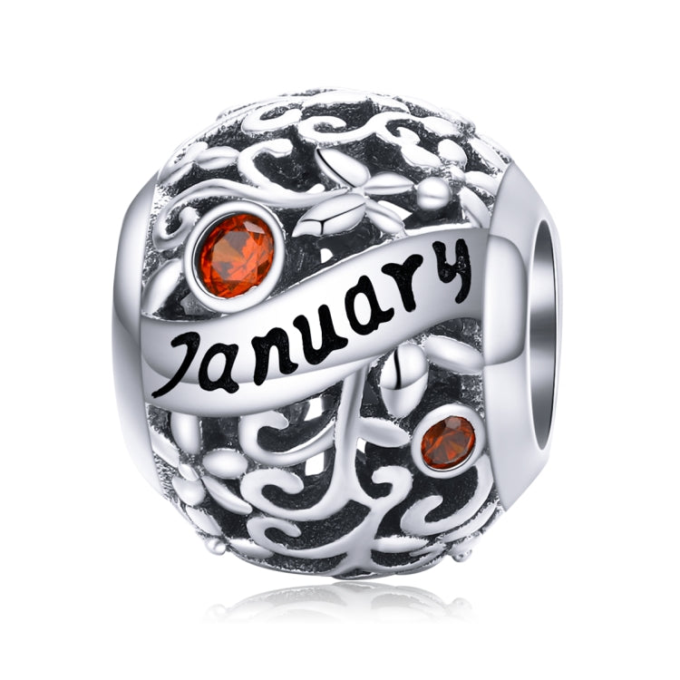 S925 เงินสเตอร์ลิง 12 Birthstone DIY สร้อยข้อมือสร้อยคออุปกรณ์เสริม, January, February, March, April, May, June, July, August, September, October, November, December