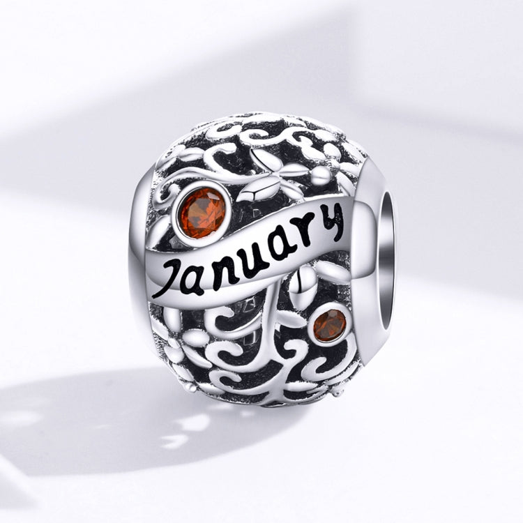 S925 เงินสเตอร์ลิง 12 Birthstone DIY สร้อยข้อมือสร้อยคออุปกรณ์เสริม, January, February, March, April, May, June, July, August, September, October, November, December