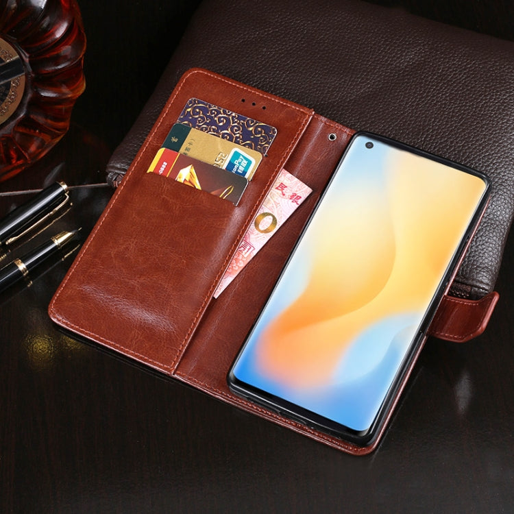 idewei Crazy Horse Texture ซองหนังพลิกแนวนอนพร้อมตัวยึดและช่องเสียบการ์ดและกระเป๋าสตางค์, For Vivo X50 Pro