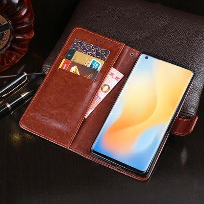 idewei Crazy Horse Texture ซองหนังพลิกแนวนอนพร้อมตัวยึดและช่องเสียบการ์ดและกระเป๋าสตางค์, For Vivo X50 Pro