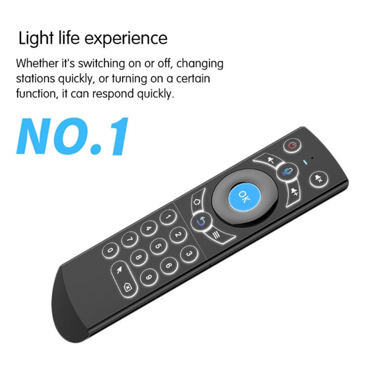 G21 2.4GHz Fly Air Mouse ไฟ LED คีย์บอร์ดไร้สายรีโมทคอนโทรลพร้อม Gyroscope สำหรับ Android TV Box / PC รองรับเสียงอัจฉริยะ, Orange