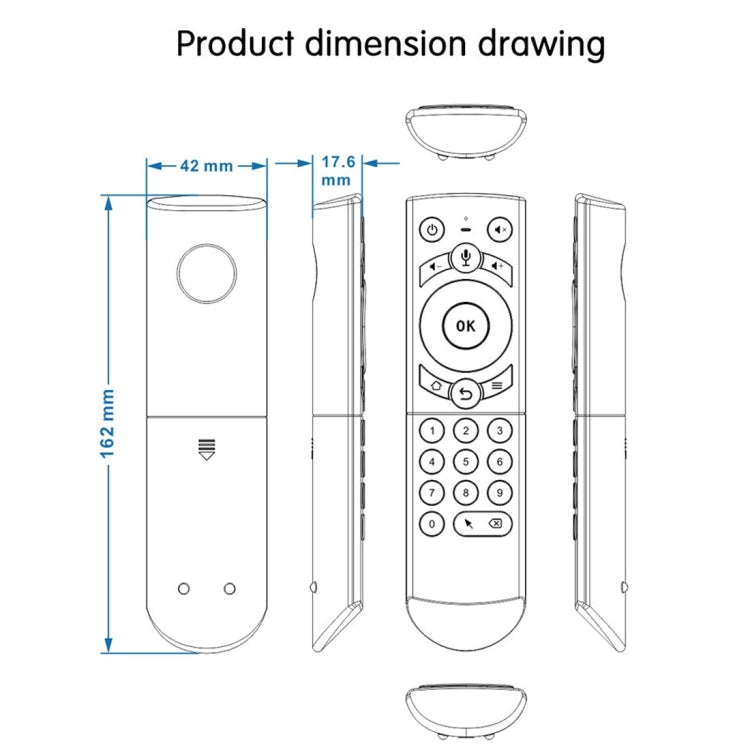 G21 2.4GHz Fly Air Mouse ไฟ LED คีย์บอร์ดไร้สายรีโมทคอนโทรลพร้อม Gyroscope สำหรับ Android TV Box / PC รองรับเสียงอัจฉริยะ, Orange