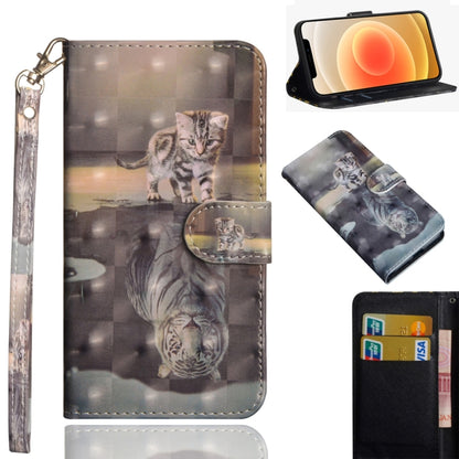 รูปแบบการวาดภาพ 3 มิติแนวนอนพลิกซองหนัง TPU + PU พร้อมตัวยึดและช่องเสียบการ์ดและกระเป๋าสตางค์, For iPhone 12 mini, For iPhone 12 / 12 Pro, For iPhone 12 Pro Max, For Xiaomi Redmi 9
