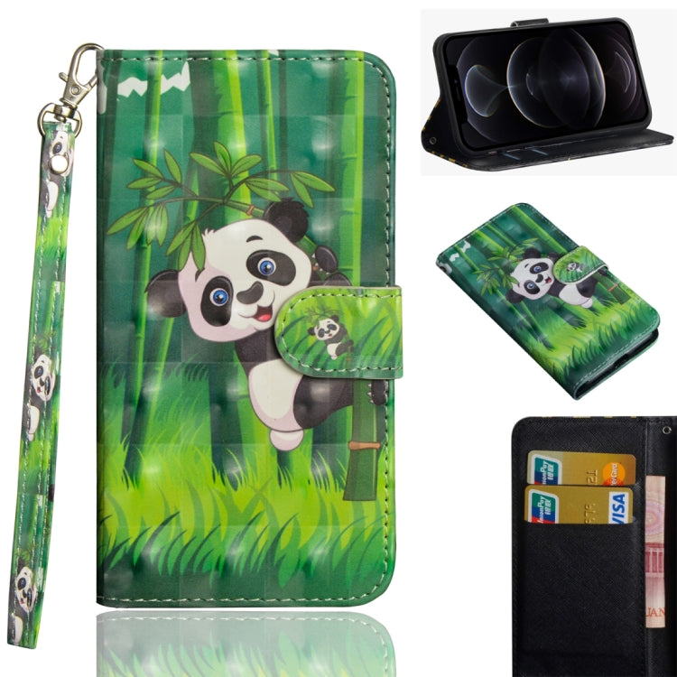 รูปแบบการวาดภาพ 3 มิติแนวนอนพลิกซองหนัง TPU + PU พร้อมตัวยึดและช่องเสียบการ์ดและกระเป๋าสตางค์, For iPhone 12 mini, For iPhone 12 / 12 Pro, For iPhone 12 Pro Max, For Xiaomi Redmi 9