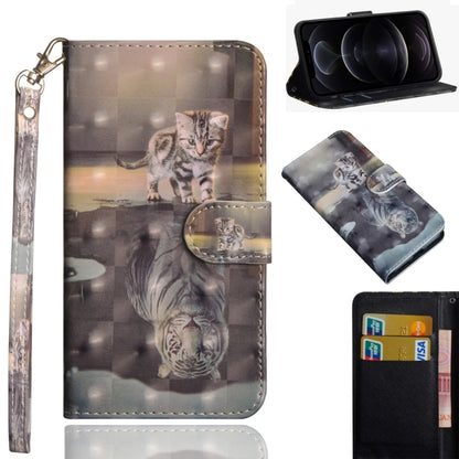 รูปแบบการวาดภาพ 3 มิติแนวนอนพลิกซองหนัง TPU + PU พร้อมตัวยึดและช่องเสียบการ์ดและกระเป๋าสตางค์, For iPhone 12 mini, For iPhone 12 / 12 Pro, For iPhone 12 Pro Max, For Xiaomi Redmi 9